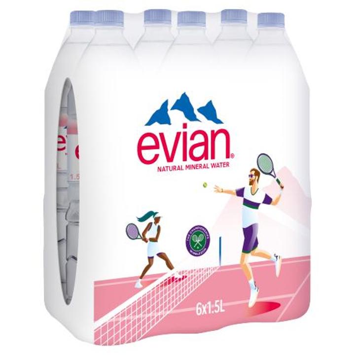 Evian Natural Mineral Water 6pk