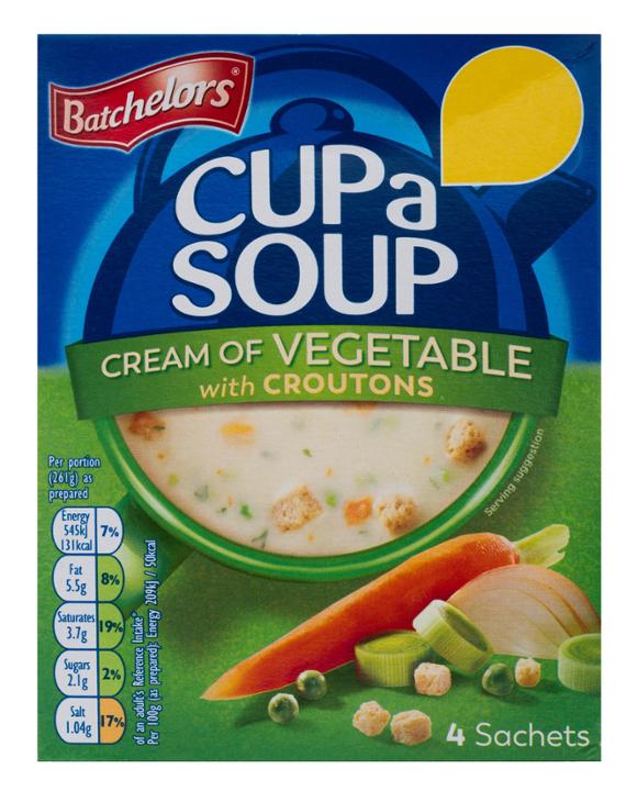 Batchelors Cup a Soup Cream of Vegetable with Croutons 4pk