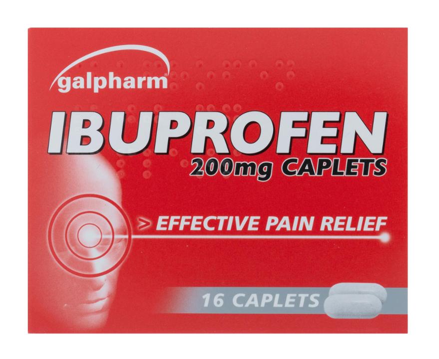 Galpharm Ibuprofen 200mg Caplets 16 Caplets