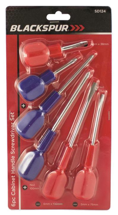 Blackspur 6pc Cabinet Handle Screwdriver Set