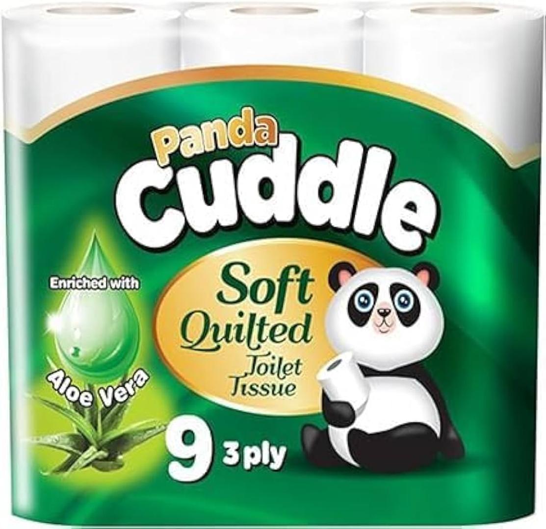 Panda Cuddle Aloe Vera Soft Quilted Toilet Rolls 9pk