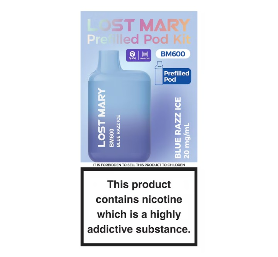 Lost Mary BM600 Blue Razz Ice Prefilled Pod Kit