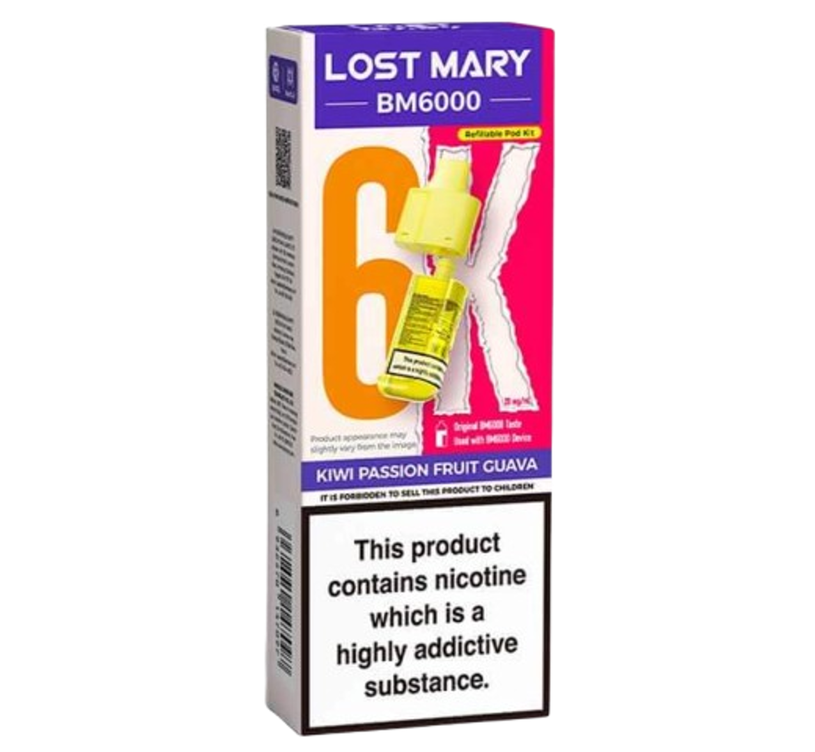 Lost Mary BM6000 Kiwi Passion Fruit Guava Refillable Pod Kit