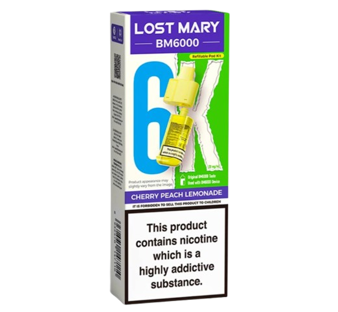 Lost Mary BM6000 Cherry Peach Lemonade Refillable Pod Kit