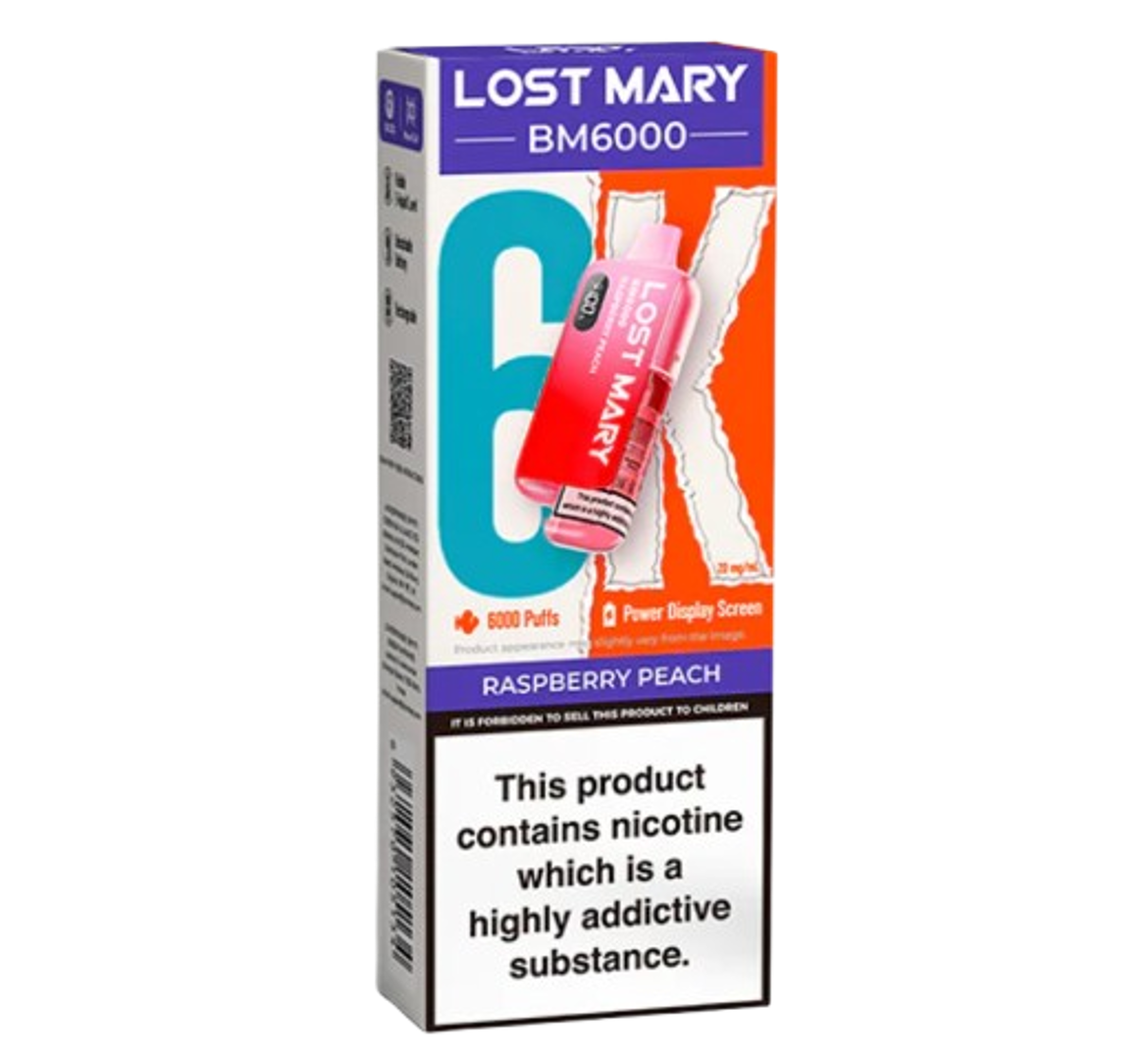 Lost Mary BM6000 Raspberry Peach Refillable Kit