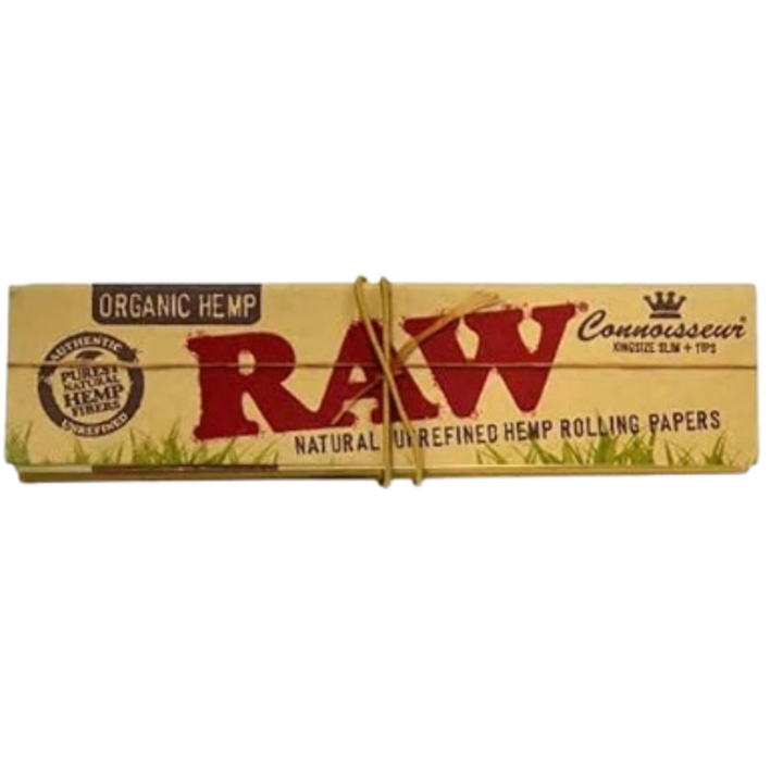 RAW Organic Hemp Connoisseur King Size Slim+Tips