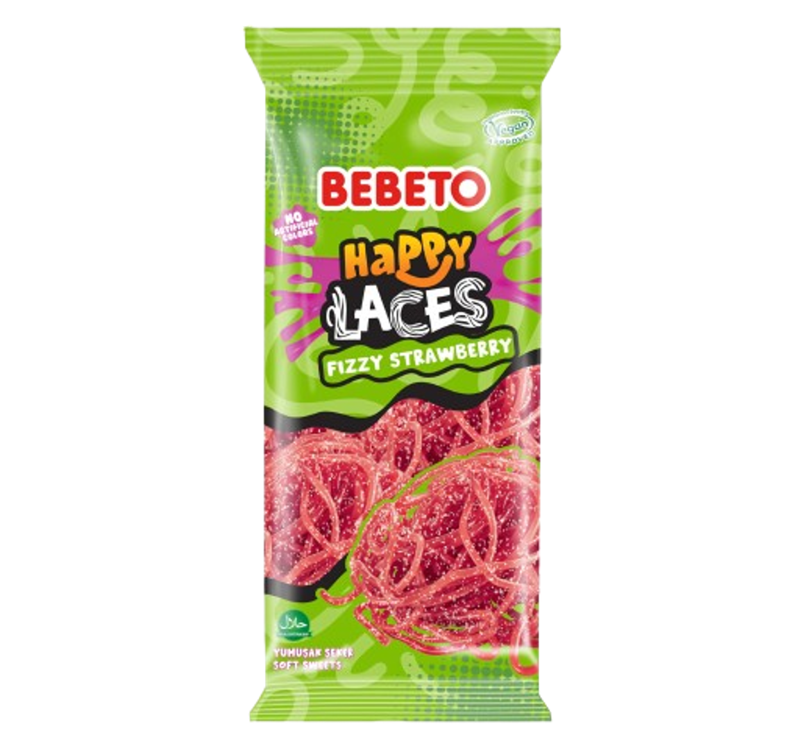 Bebeto Happy Laces Fizzy Strawberry