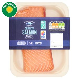 Sainsbury's 2 Skinless Scottish Salmon Fillets 220g