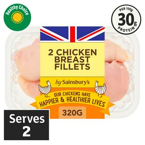 Sainsbury's 320g British Fresh Skinless & Boneless Chicken Breast Fillets