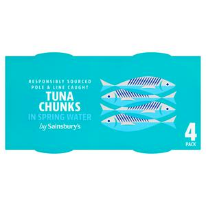Sainsbury's Tuna Chunks in Spring Water 4x145g